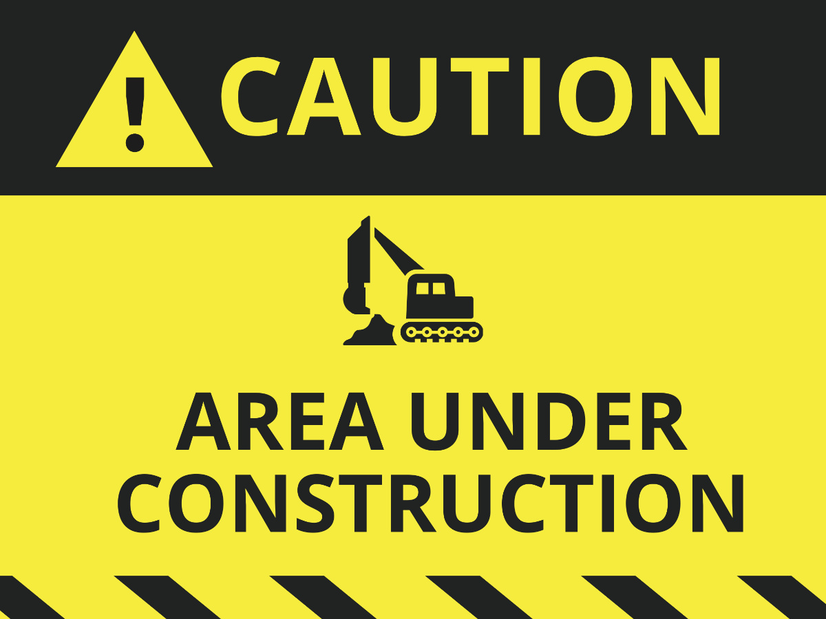 Free Construction Sign Templates, Editable And Printable within Construction Signs Printable Free