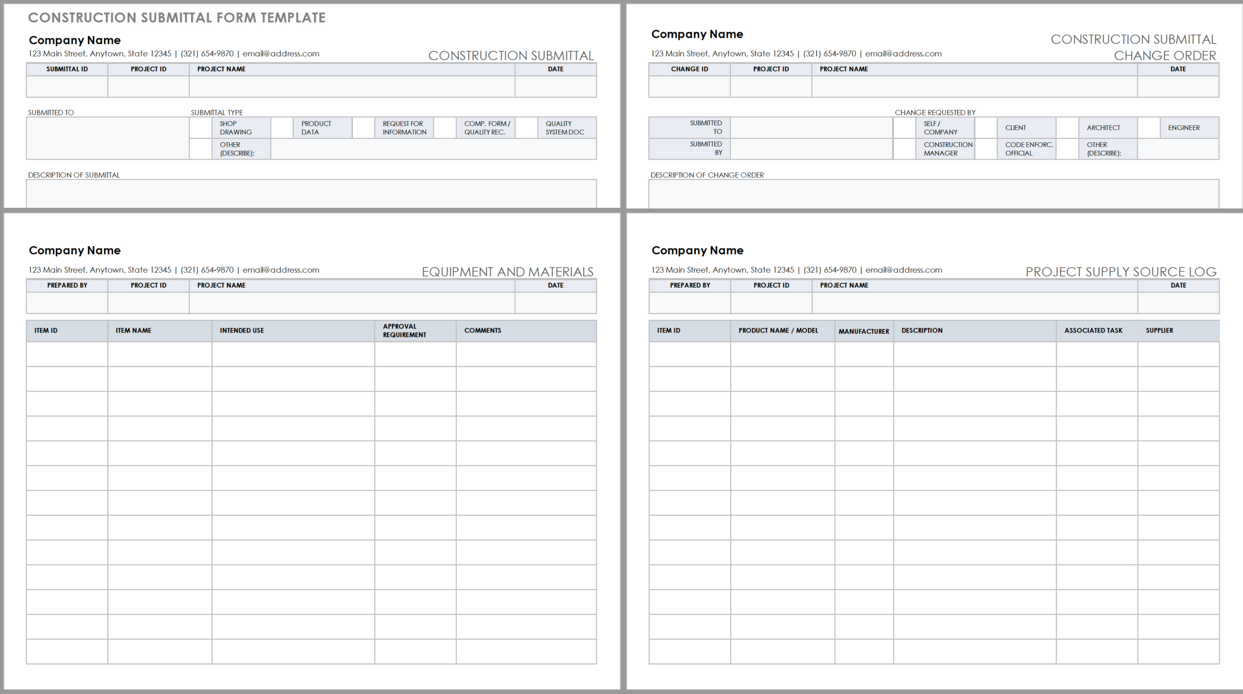 Free Construction Submittal Templates | Smartsheet throughout Free Submittal Log Template