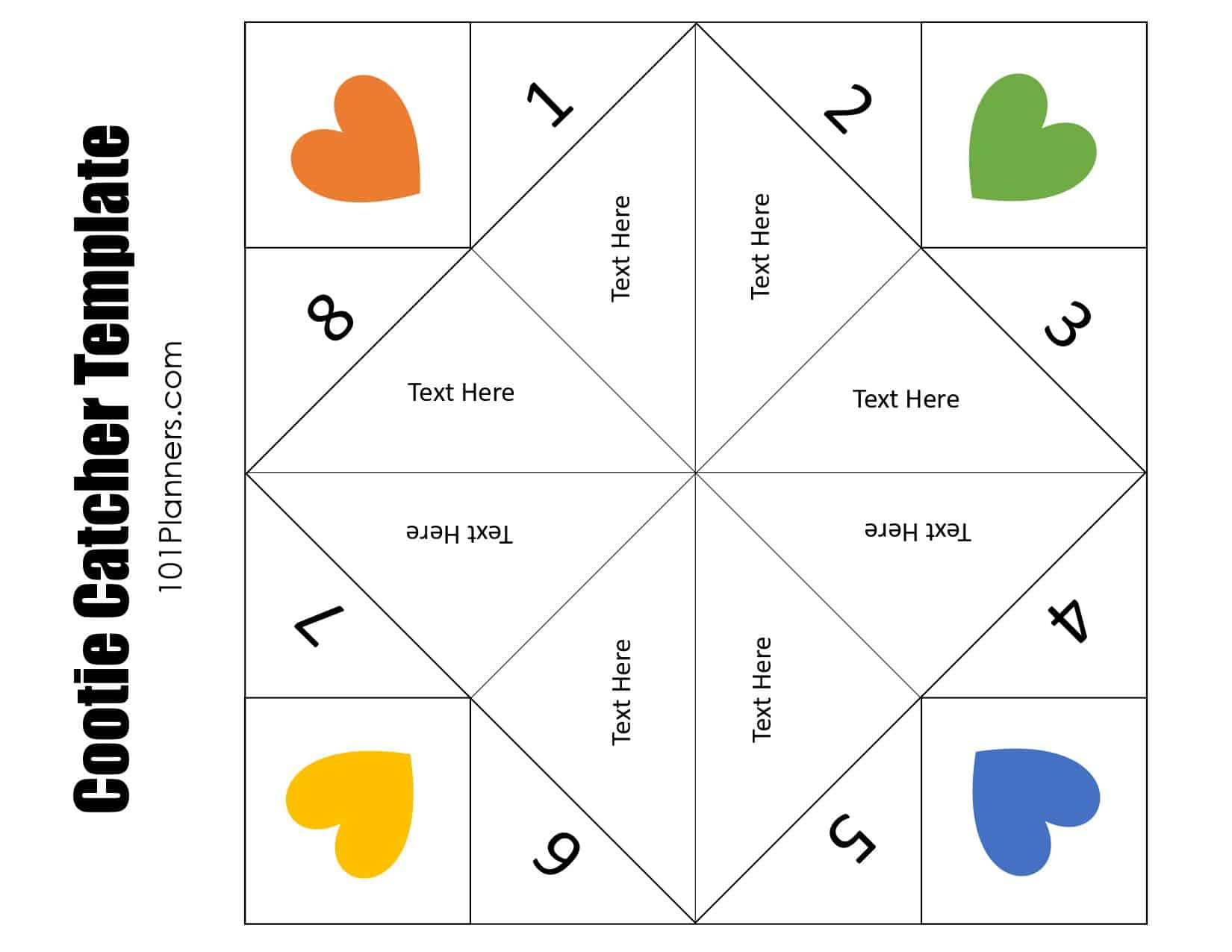 Free Cootie Catcher Template | Printable And Typeable intended for Paper Fortune Teller Template Editable Free