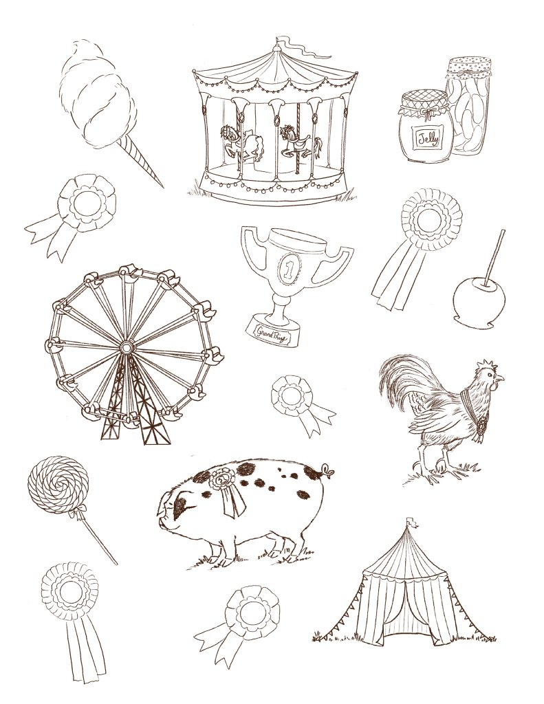 Free Country Fair Printable Sticker Or Coloring Page - Cottage pertaining to Free Printable County Fair Coloring Pages