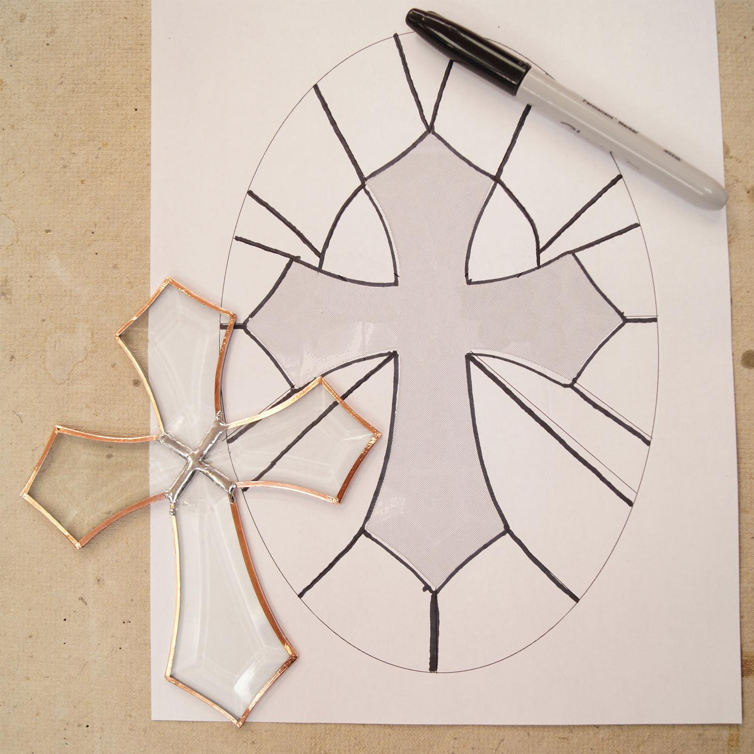 Free Cross Bevel Panel Pattern | Window Delphi Glass regarding Free Printable Stained Glass Cross Patterns