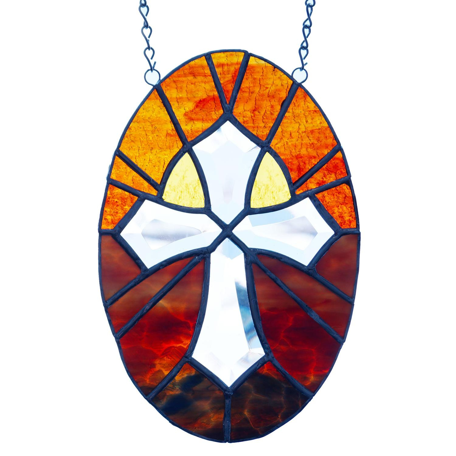 Free Cross Bevel Panel Pattern | Window Delphi Glass with Free Printable Stained Glass Cross Patterns