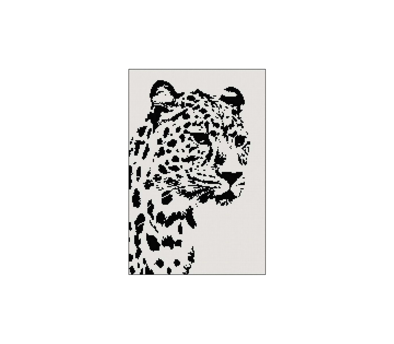 Free Cross Stitch Pattern &amp;#039;&amp;#039;Black And White Leopard&amp;#039;&amp;#039; intended for Free Printable Black and White Cross Stitch Patterns