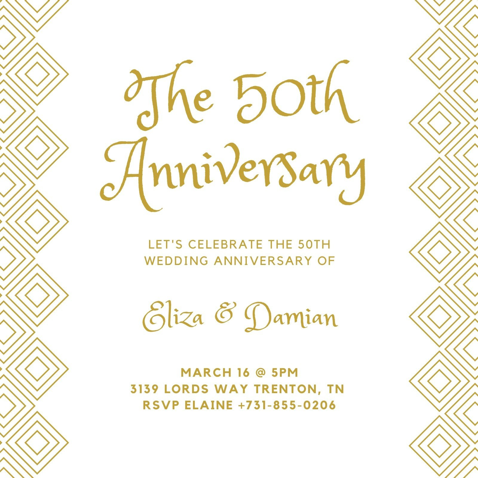 Free, Custom Printable 50Th Anniversary Invitation Templates | Canva for Free Printable 50Th Anniversary Cards
