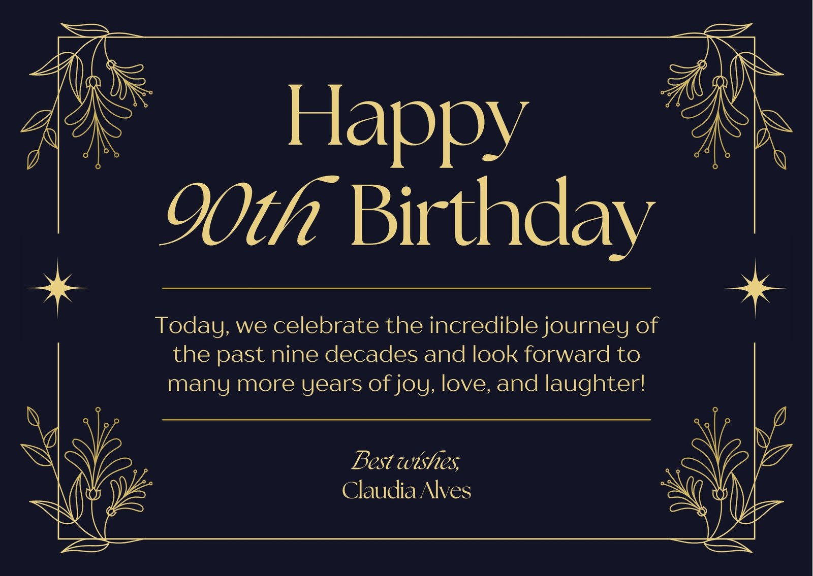 Free Custom Printable 90Th Birthday Card Templates | Canva for Free Printable 90Th Birthday Poems
