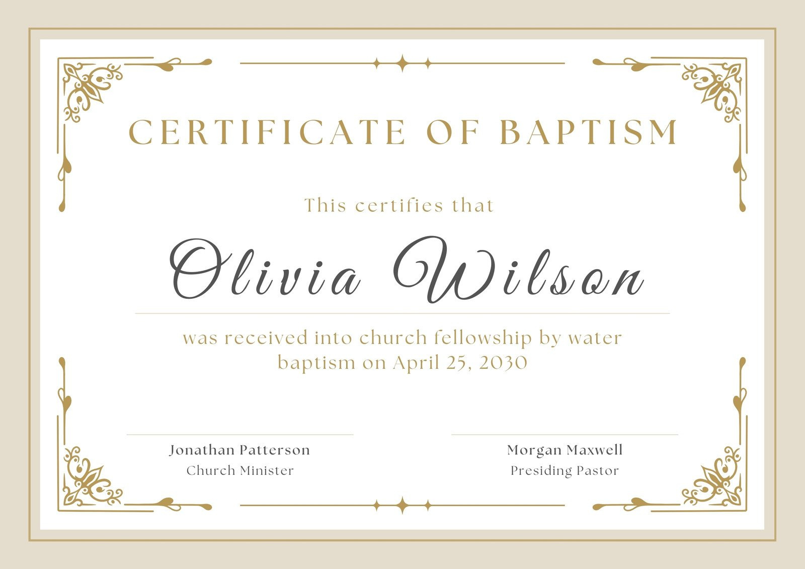 Free Custom Printable Baptismal Certificate Templates | Canva inside Free Religious Certificate Templates