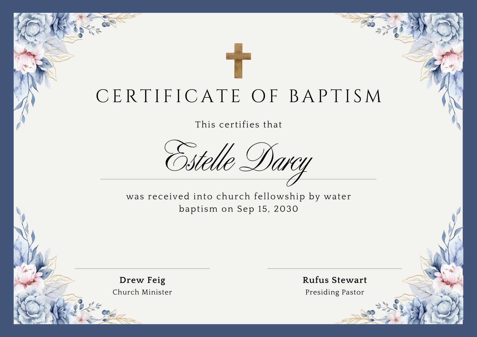 Free Custom Printable Baptismal Certificate Templates | Canva with Free Religious Certificate Templates