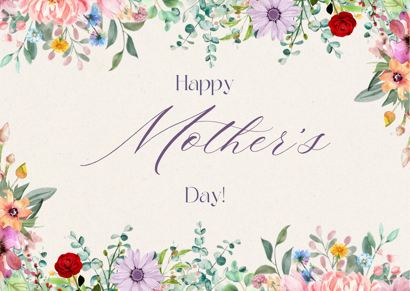 Free Custom Printable Mother&amp;#039;S Day Card Templates | Canva throughout Free Mothers Day Cards From Husband Printable