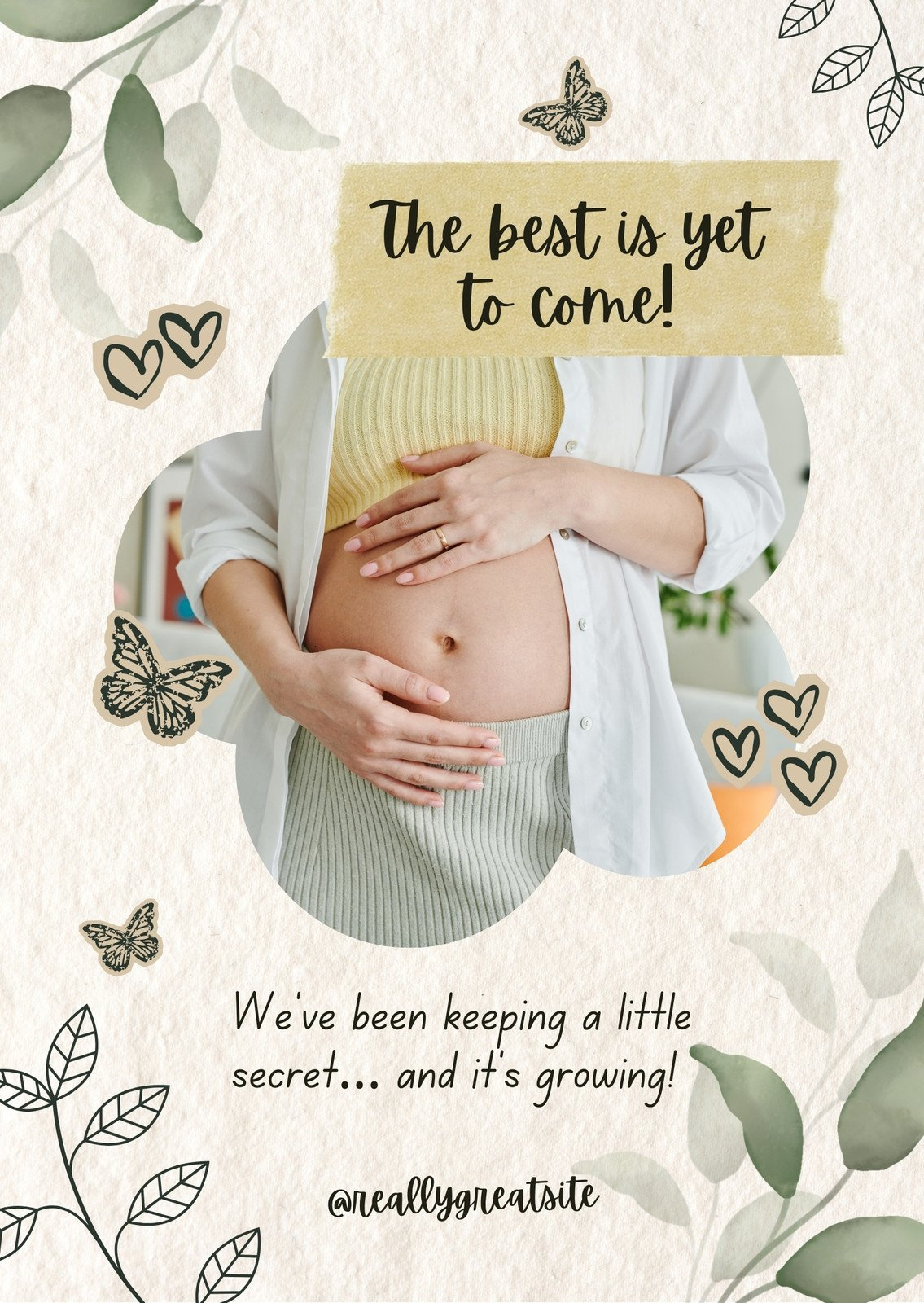 Free, Custom Printable Pregnancy Announcement Templates | Canva with regard to Pregnancy Announcement Cards Free Template