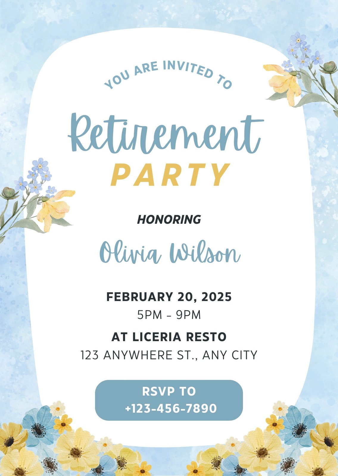 Free Custom Printable Retirement Party Invitation Templates | Canva throughout Free Editable Retirement Invitation Templates For Word
