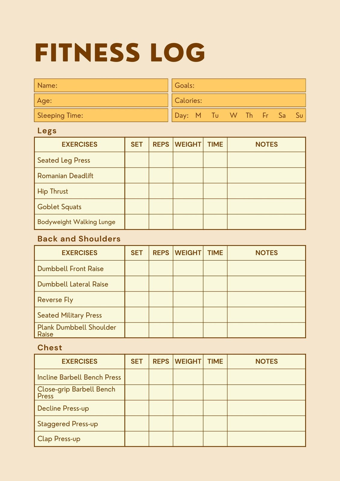 Free, Custom Printable Workout Planner Templates Online | Canva within Free Strength and Conditioning Templates