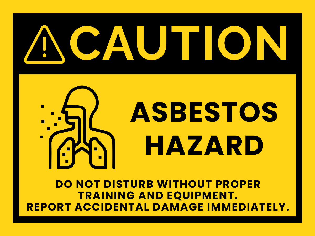 Free Danger Asbestos Do Not Disturb Material - Health And Safety in Free Printable Asbestos Warning Signs