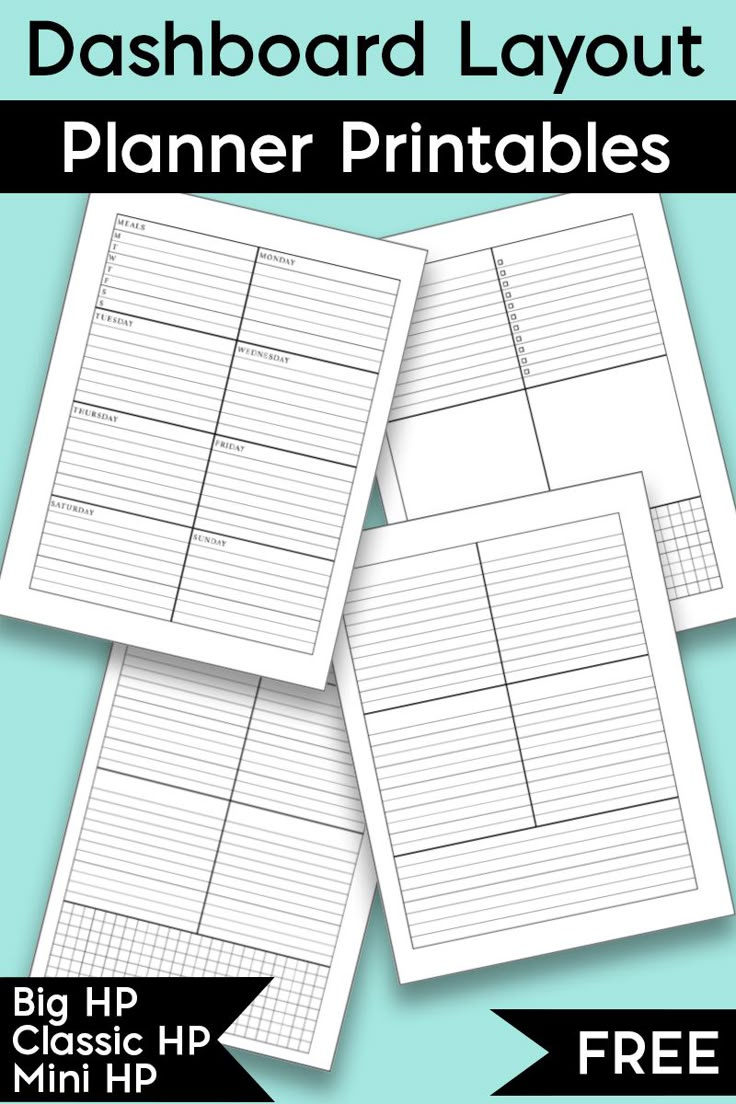 Free Dashboard Layout Planner Printables - Free Weekly Planner Pages inside Free Printable Happy Planner Dashboard