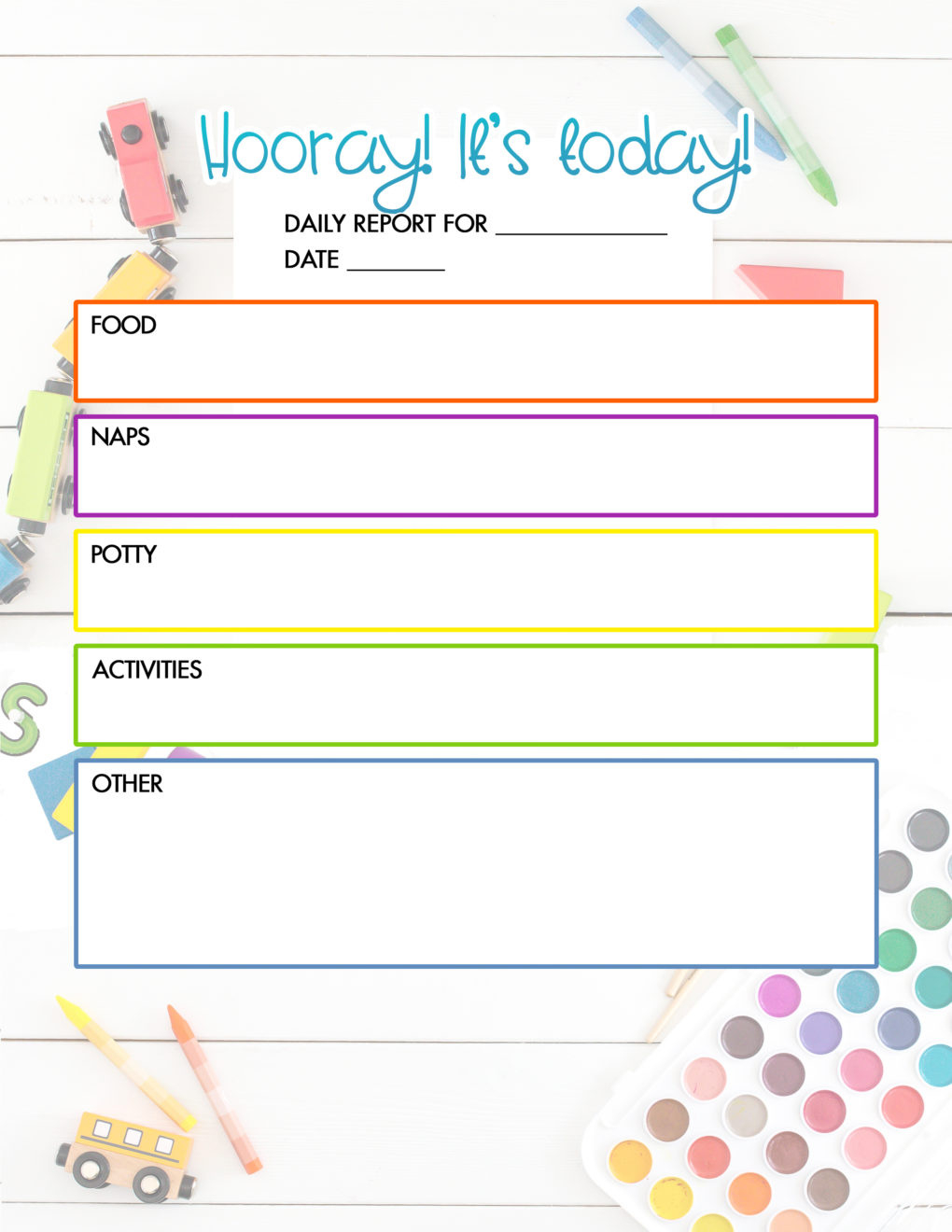 Free Daycare Daily Report | Child Care Printable - The Diy Lighthouse intended for Free Preschool Daily Report Printable