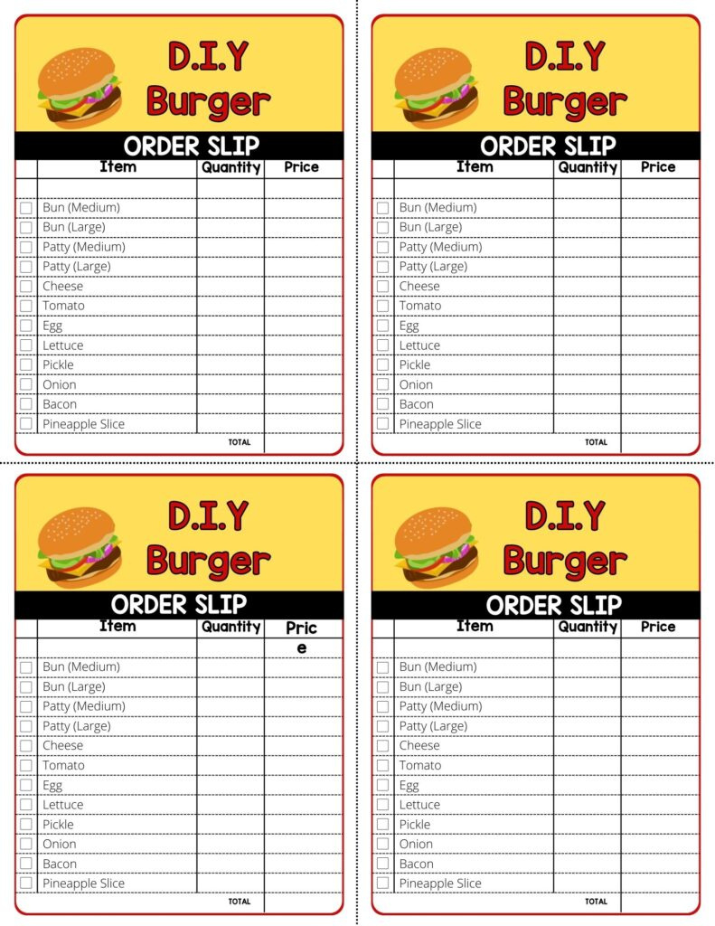 Free Diy Burger Joint Printable For Kids: Pretend Play Fun - A inside Build a Burger Free Printable