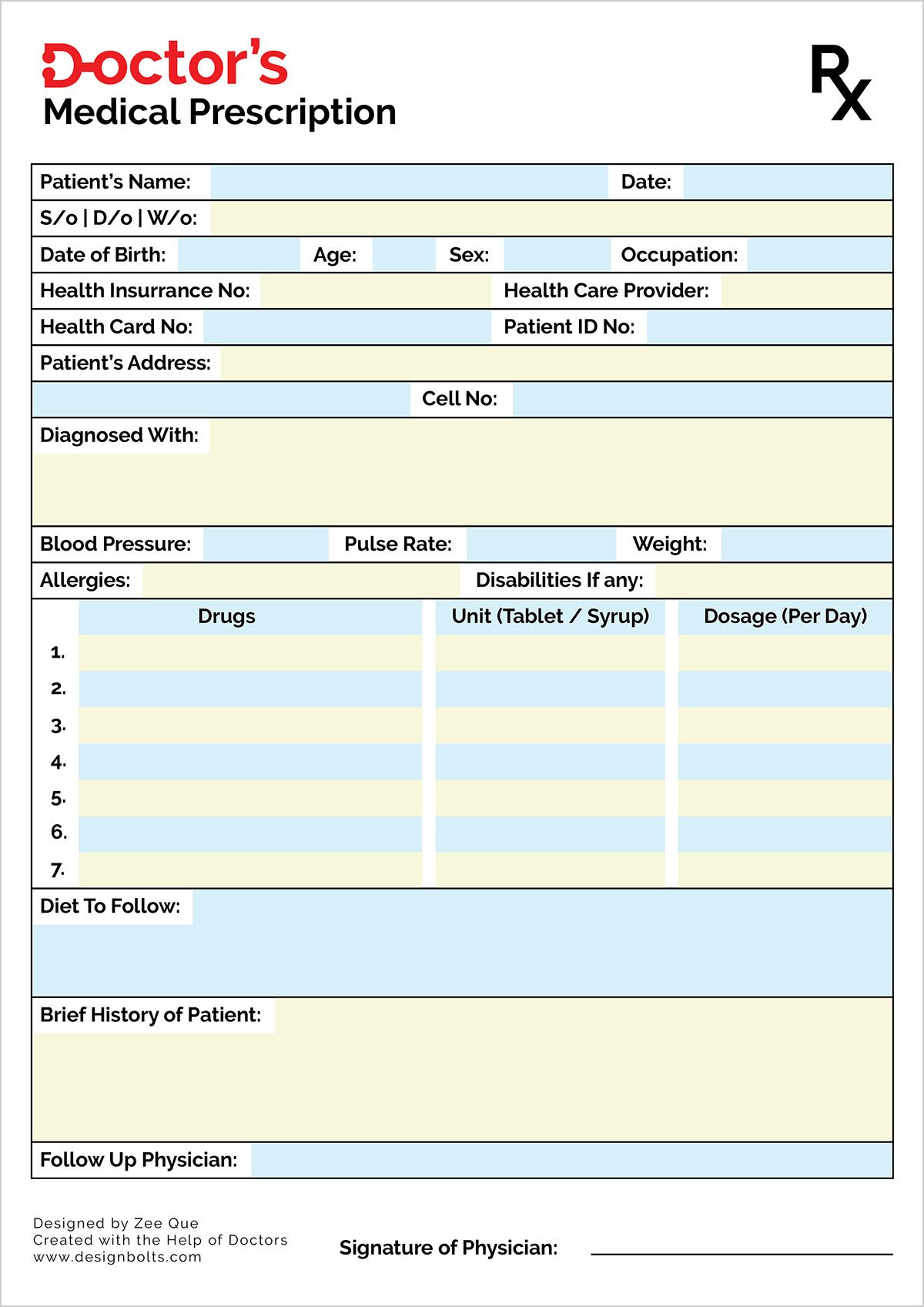 Free Doctor&amp;#039;S Medical Prescription Pad Design Template Ai with regard to Free Medical Prescription Templates