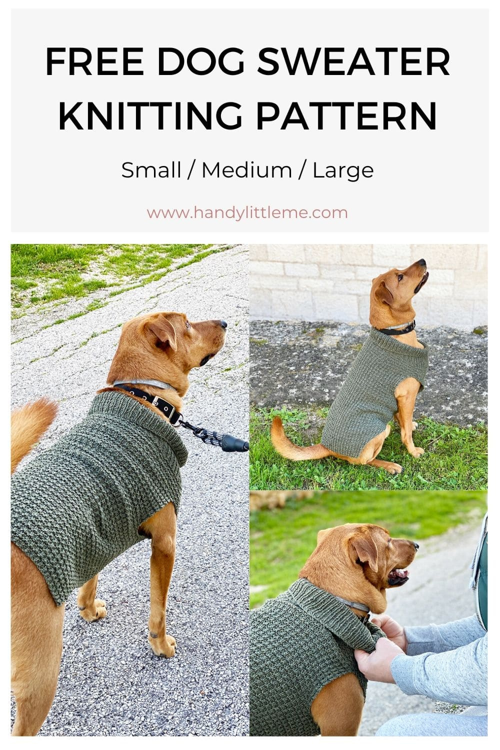 Free Dog Sweater Knitting Pattern (Straight Needles) - Handy Little Me with regard to Free Printable Dog Belly Band Pattern