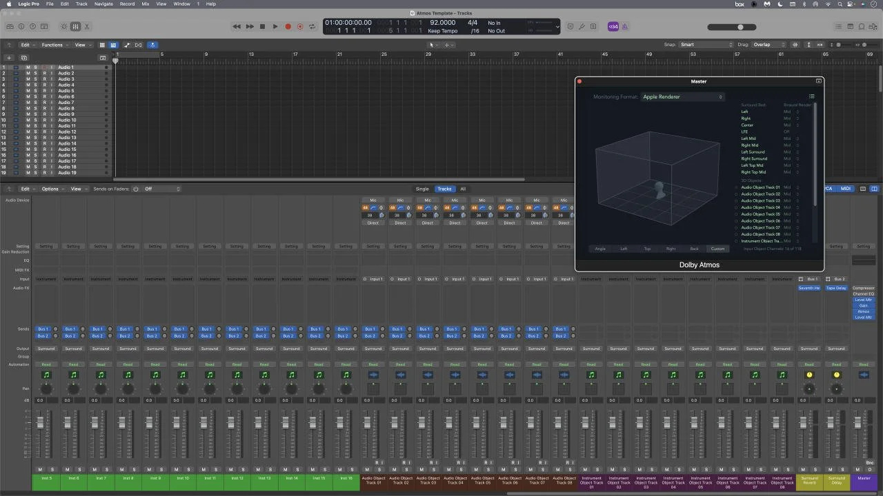 Free Dolby Atmos Template Sessions For Pro Tools, Nuendo And Logic within Free Pro Tools Templates