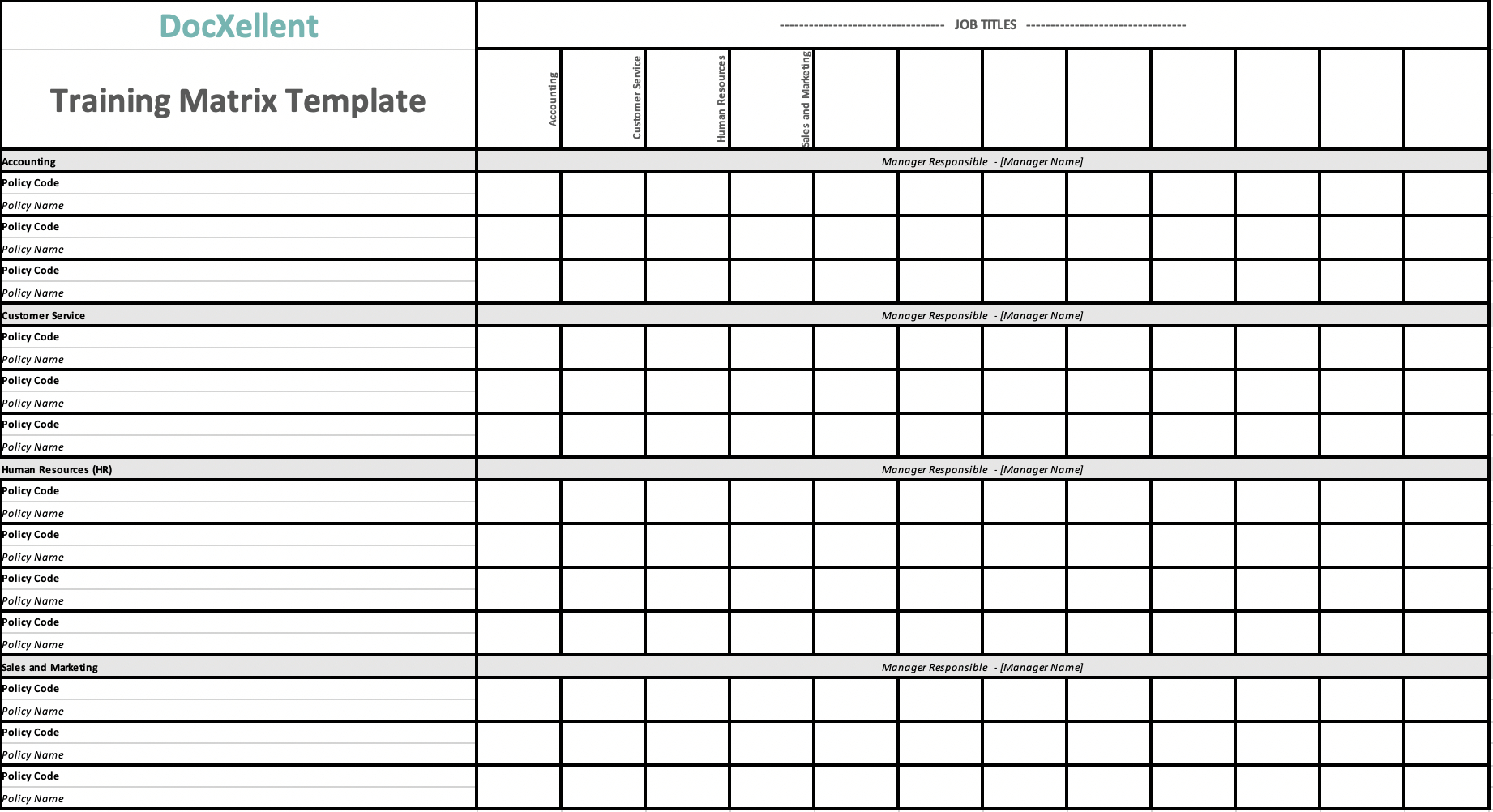 Free} Download: Auditor-Approved Training Matrix Template pertaining to Free Employee Training Matrix Template