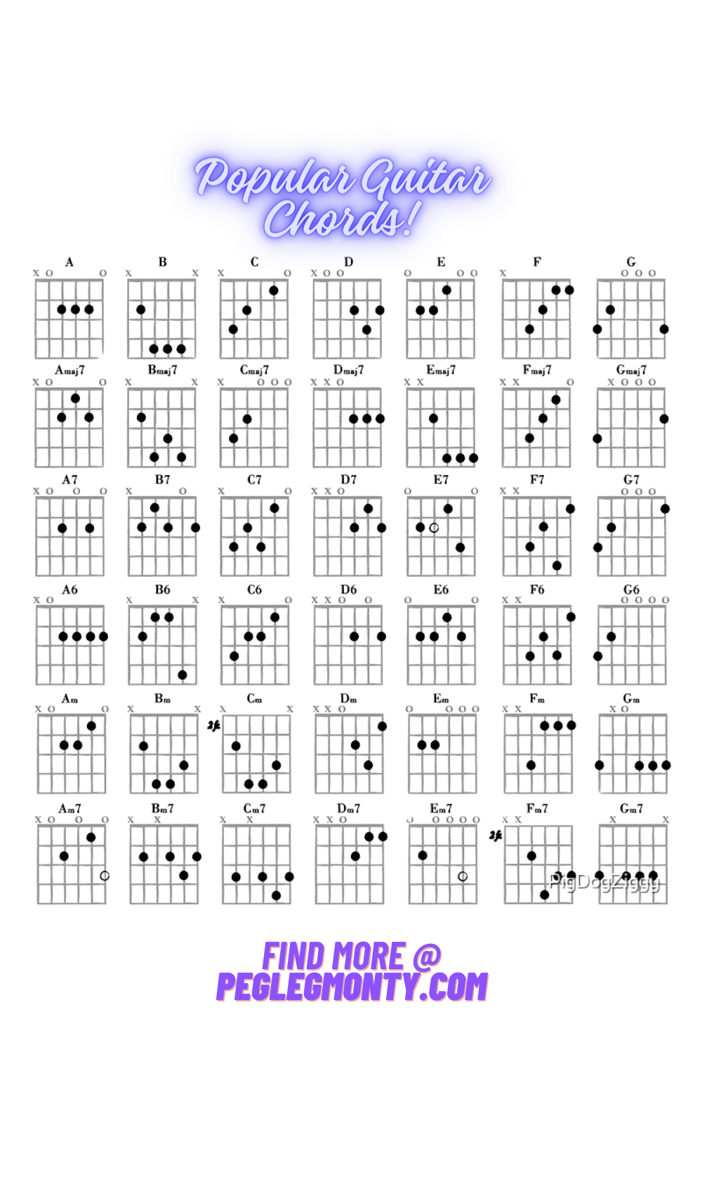 Free Downloadable Chord Chart - Pegleg Monty&amp;#039;S Guitars And Such in Free Printable Guitar Chord Chart