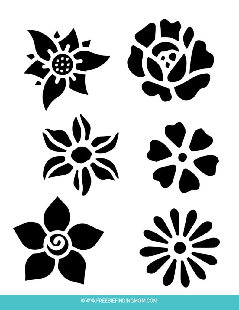 Free Downloadable Stencils: Large Flower For Painting for Free Printable Stencil Patterns Roses