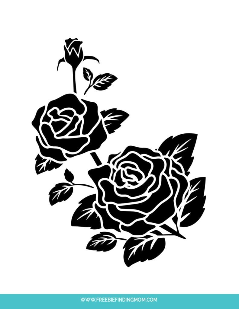 Free Downloadable Stencils: Large Flower For Painting inside Free Printable Stencil Patterns Roses