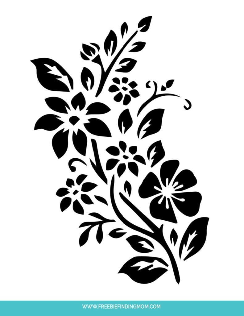 Free Downloadable Stencils: Large Flower For Painting with regard to Free Printable Stencil Patterns Roses