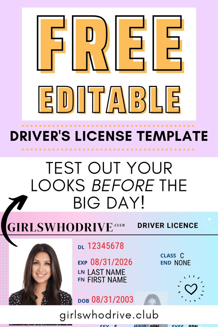 Free Driver&amp;#039;S License Template within Free California Drivers License Template Editable