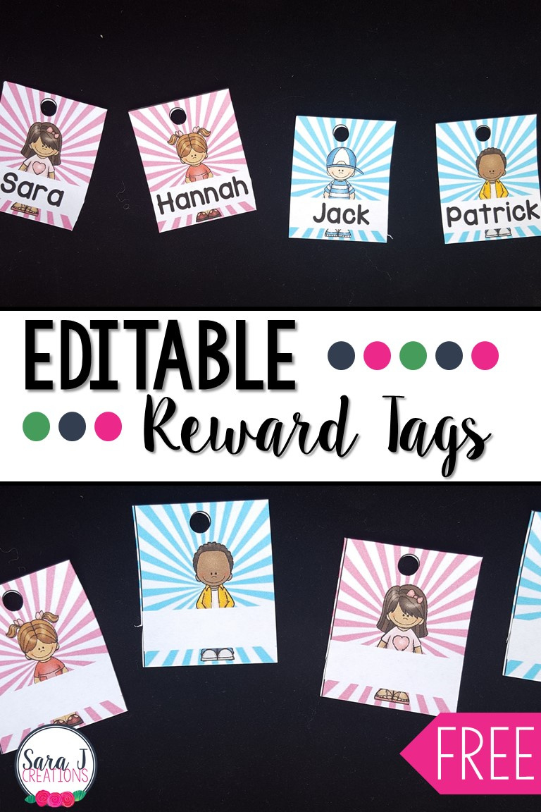 Free Editable Reward Tags | Sara J Creations in Free Brag Tags Printables