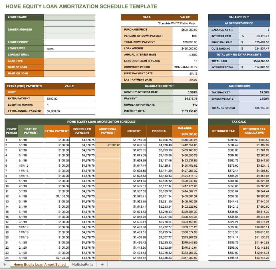 Free Excel Amortization Schedule Templates Smartsheet with regard to Free Printable Amortization Schedule