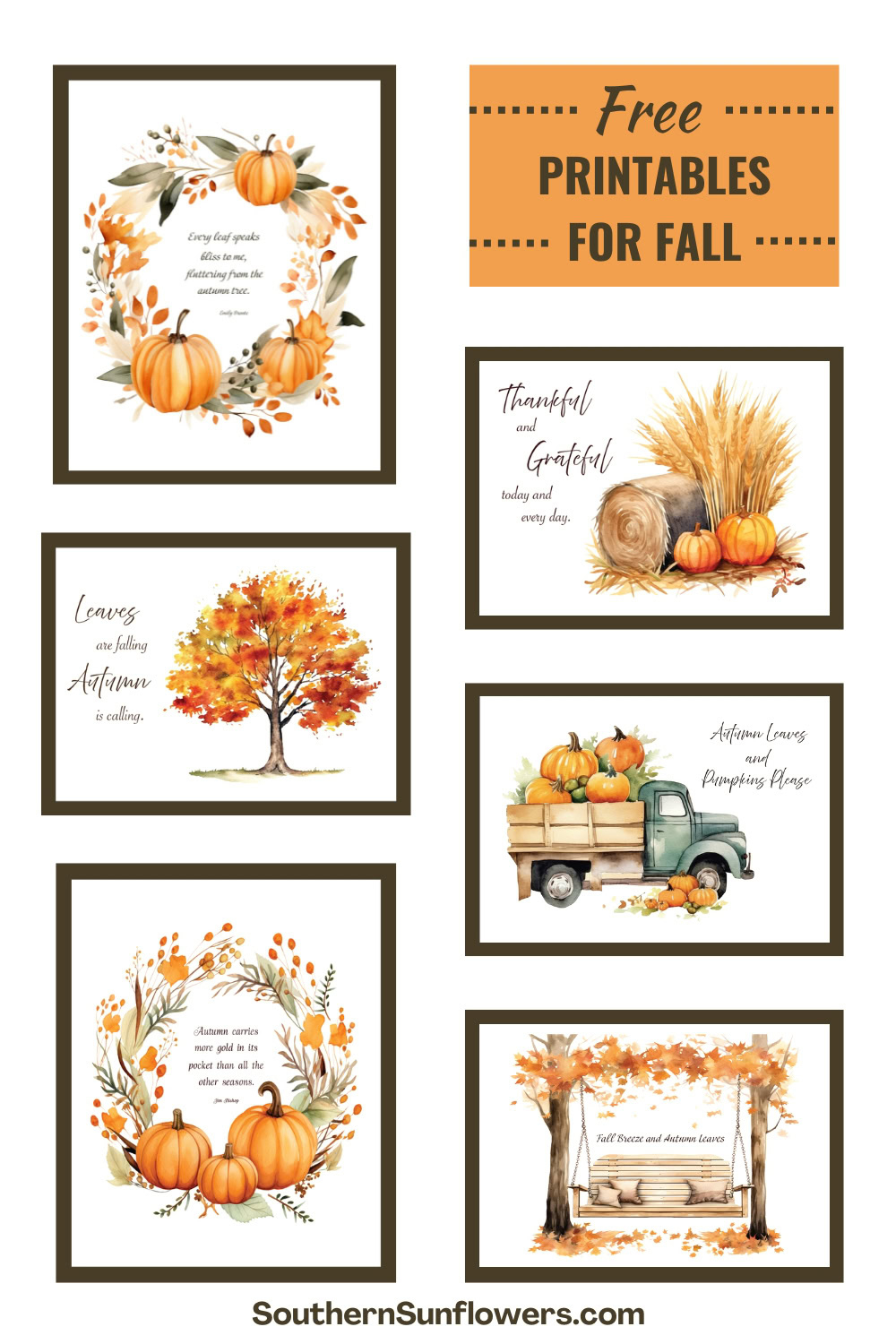 Free Fall Printables For Autumn Decorating - with Free Printable Autumn Images