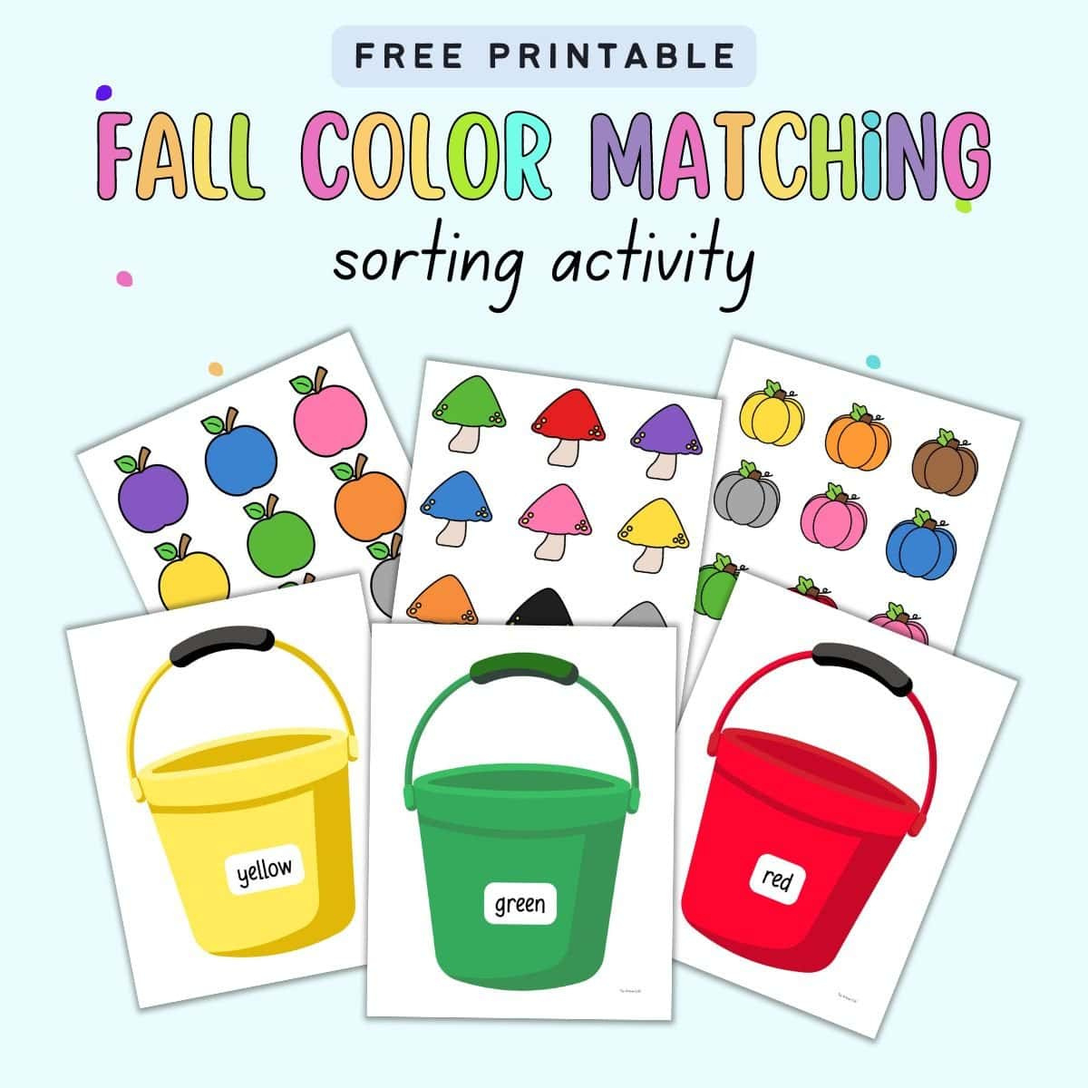 Free Fall Themed Color Matching Printable - The Artisan Life for Free Color Matching Printables