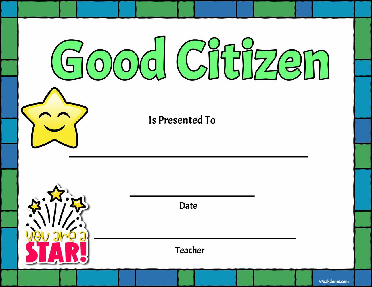 Free, Fast Student Award Generator | Good Citizen regarding Free Printable Good Citizen Certificates