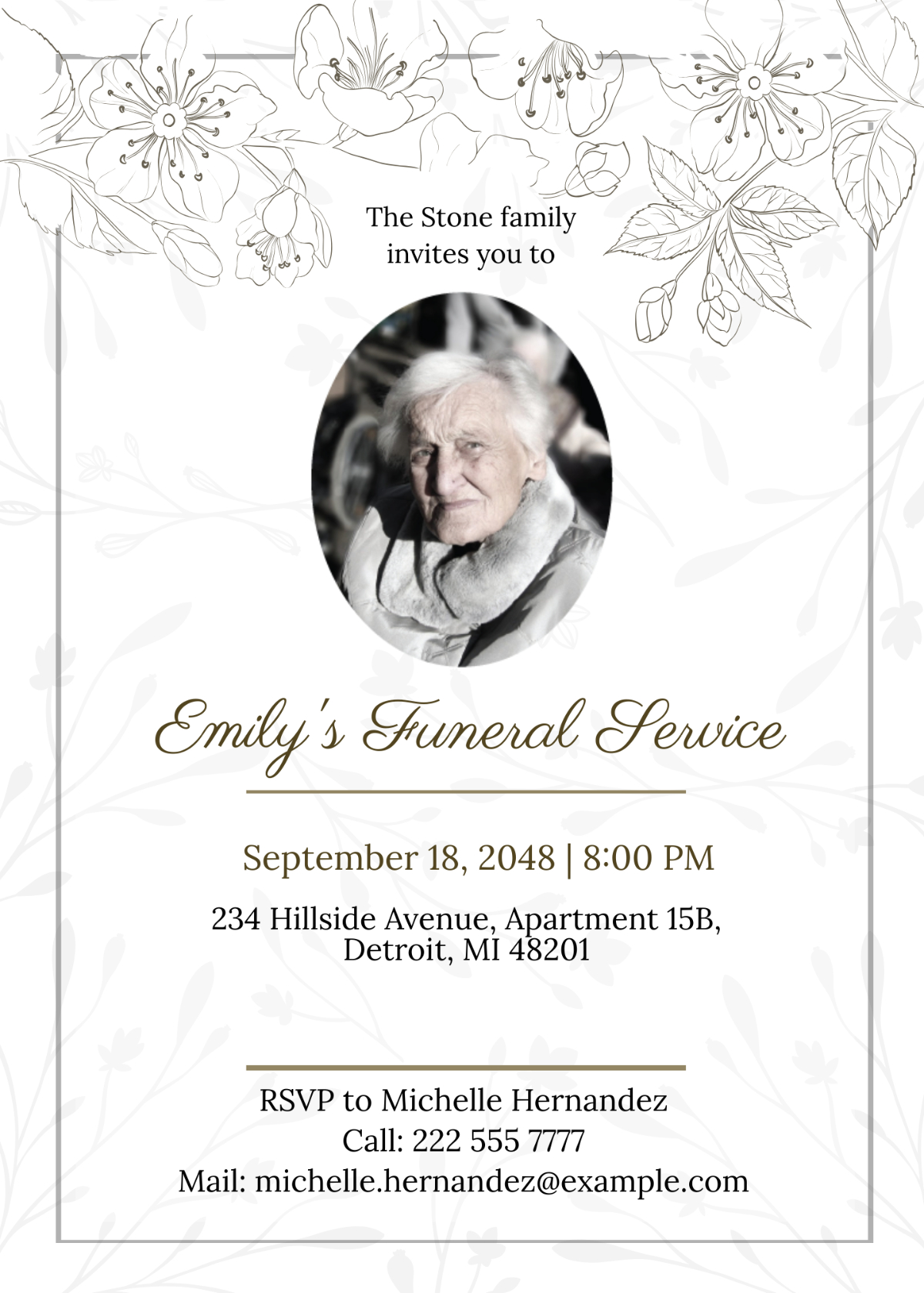 Free Funeral Invitation Templates, Editable And Printable intended for Free Funeral Invitation Template