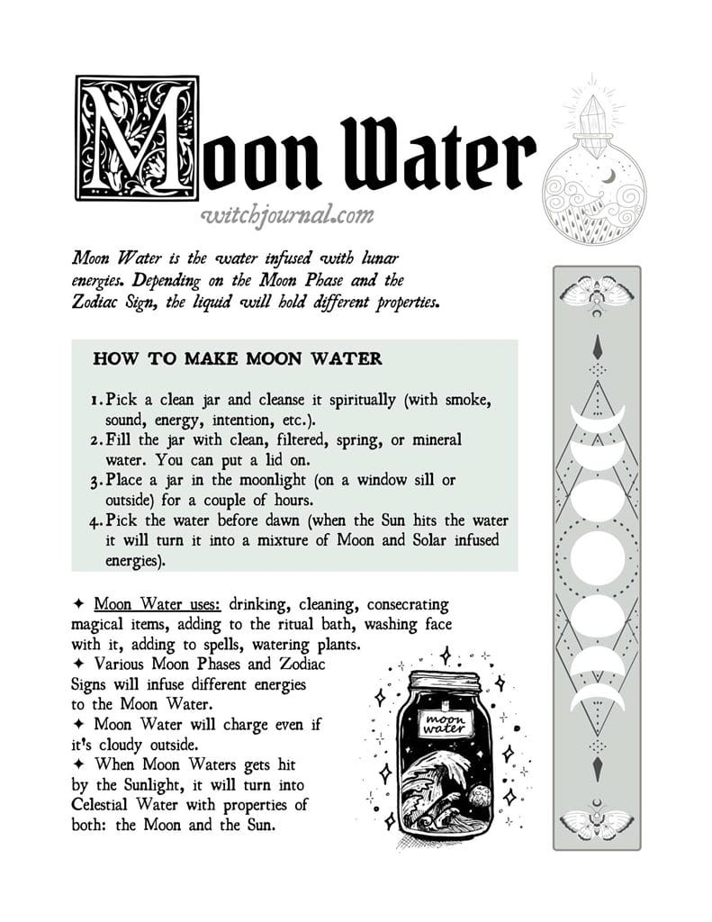 Free Grimoire Printable - Basic Magic Book Of Shadows Pages with regard to Free Printable Book Of Shadows Pages