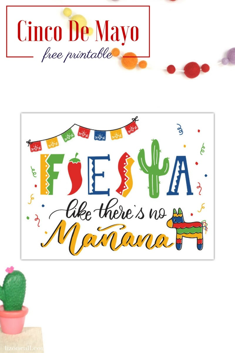 Free Hand Lettered Cinco De Mayo Printable for Free Printable Cinco De Mayo Birthday Cards