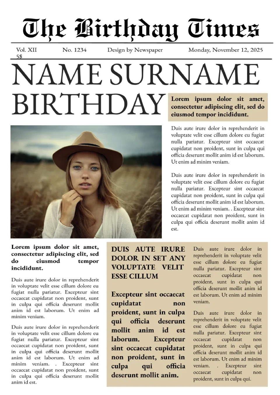 Free Happy Birthday Newspaper Template For Google Docs intended for Free Birthday Newspaper Template
