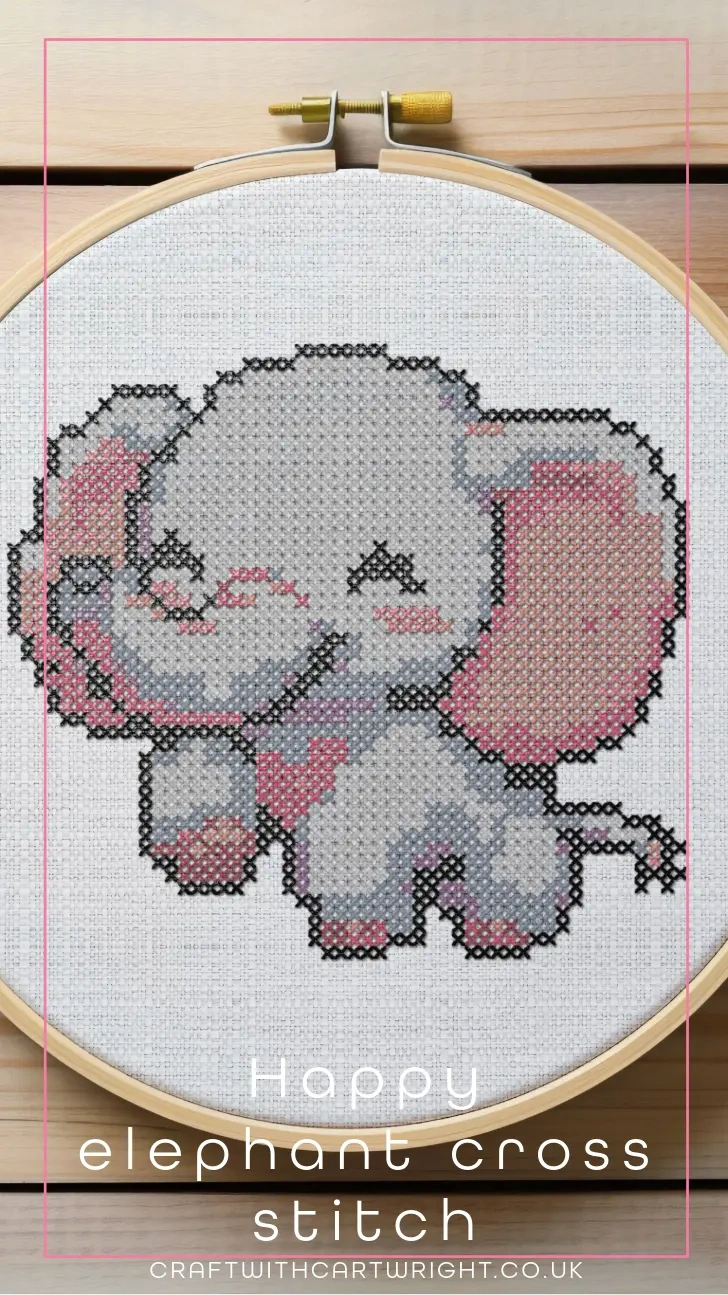 Free Happy Elephant Cross Stitch Pdf Pattern - Craft With Cartwright for Free Printable Elephant Cross Stitch Pattern
