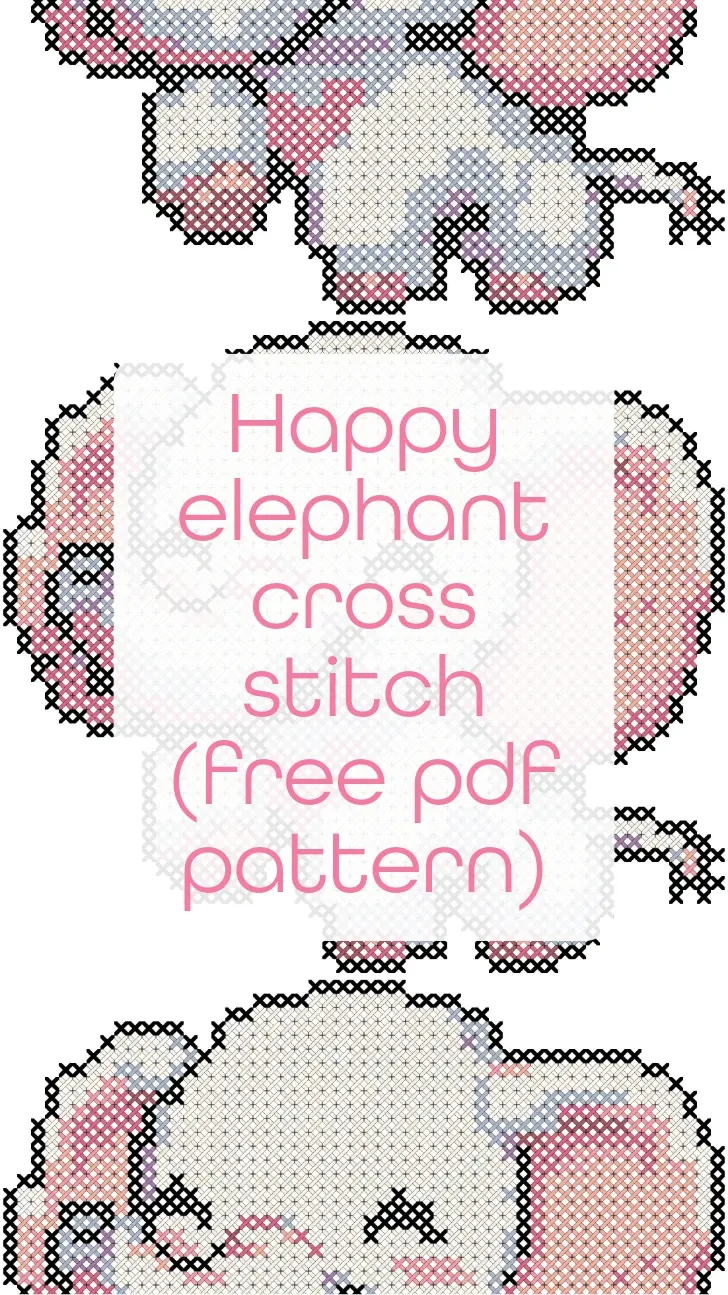 Free Happy Elephant Cross Stitch Pdf Pattern - Craft With Cartwright intended for Free Printable Elephant Cross Stitch Pattern