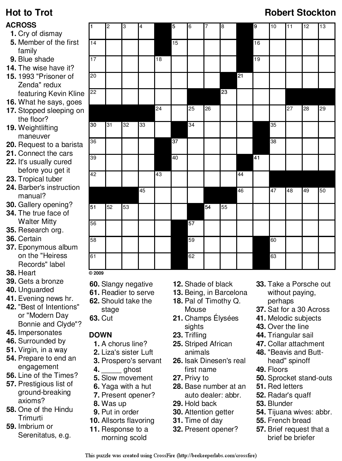 Free Hard &amp;amp; Easy Crossword Puzzle #90: &amp;quot;Hot To Trot&amp;quot; | Beekeeper with regard to Free Printable Crosswords Medium Difficulty