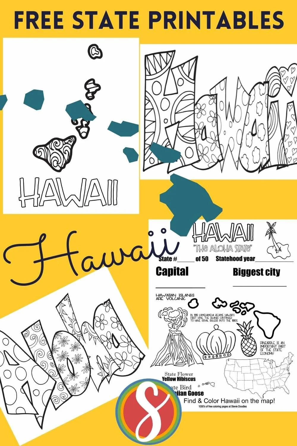 Free Hawaii Coloring Pages — Stevie Doodles inside Free Hawaiian Printables