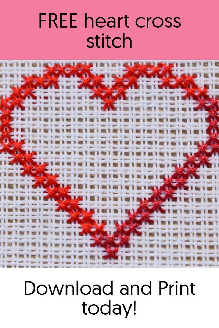 Free Heart Cross Stitch Pattern - Craft With Cartwright pertaining to Free Printable Cross Stitch Heart Patterns