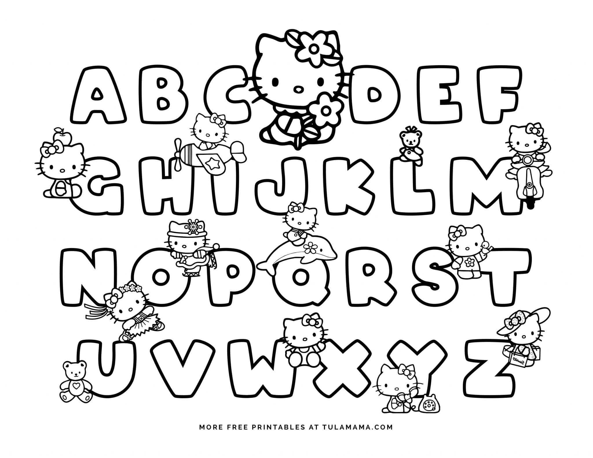 Free Hello Kitty Printables And Abc Coloring Pages - Tulamama intended for Free Pocket Letter Printables