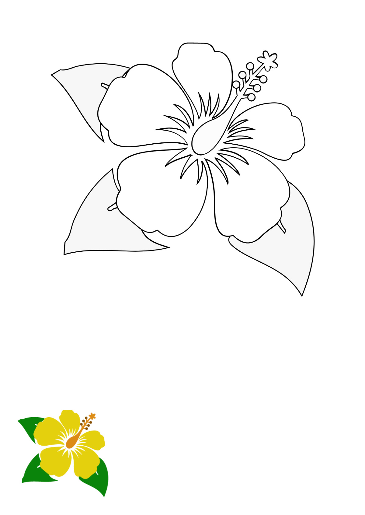 Free Hibiscus Flower Coloring Page Template To Edit Online within Free Printable Hibiscus Flower Stencils