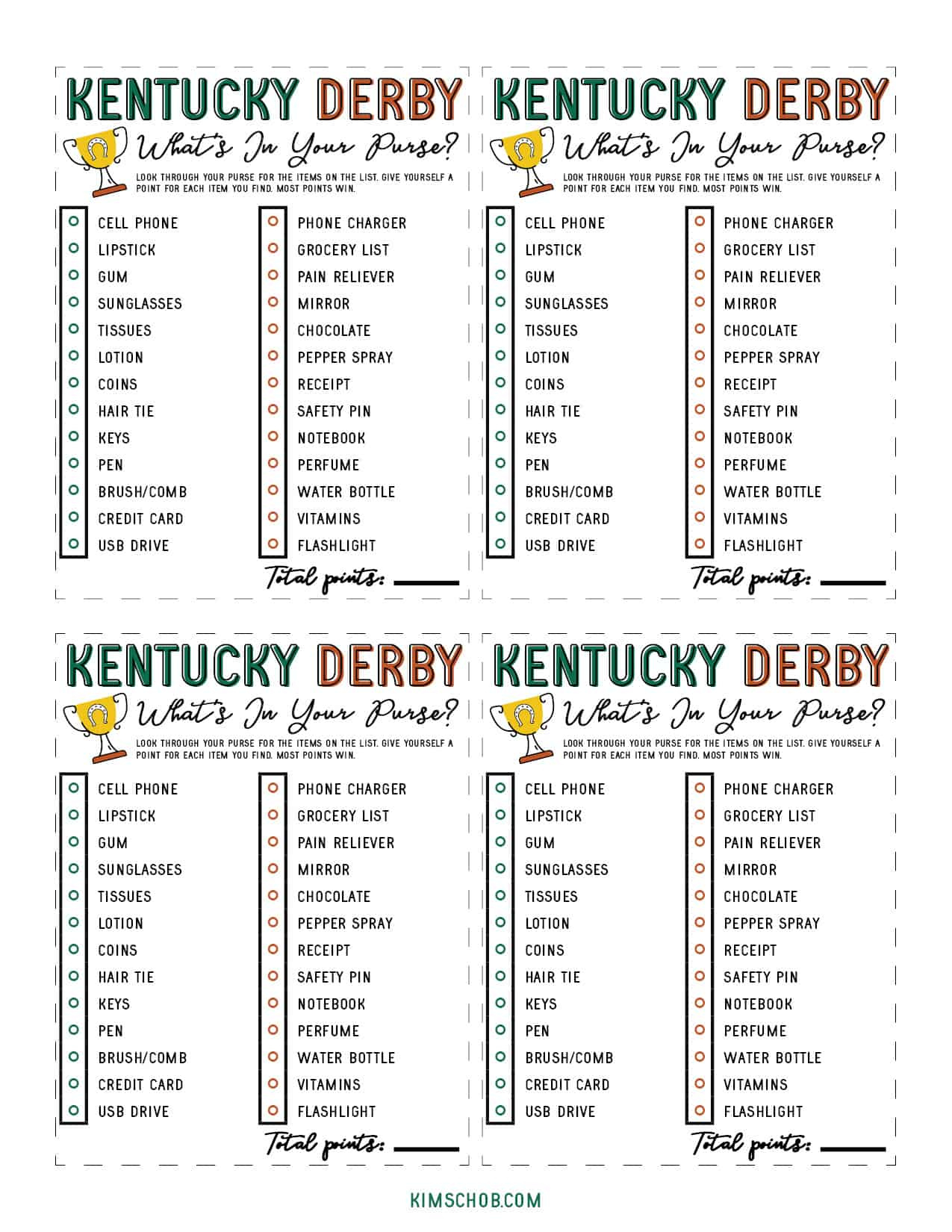 Free Kentucky Derby Printable Games - Kim Schob pertaining to Kentucky Derby Printables Free