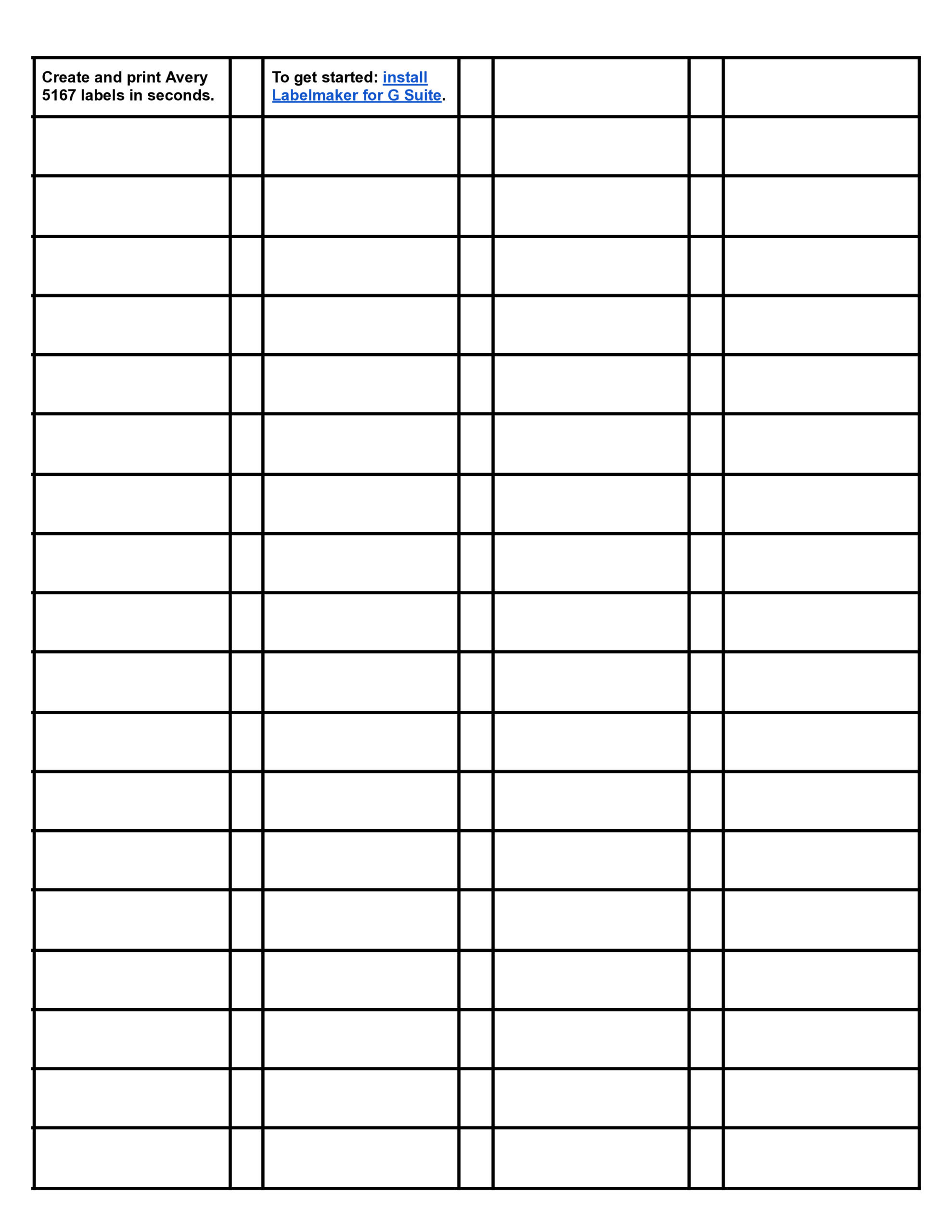 Free Label Template Compatible With Avery® 5167 - For Google Docs intended for Avery Template 5167 Free Download