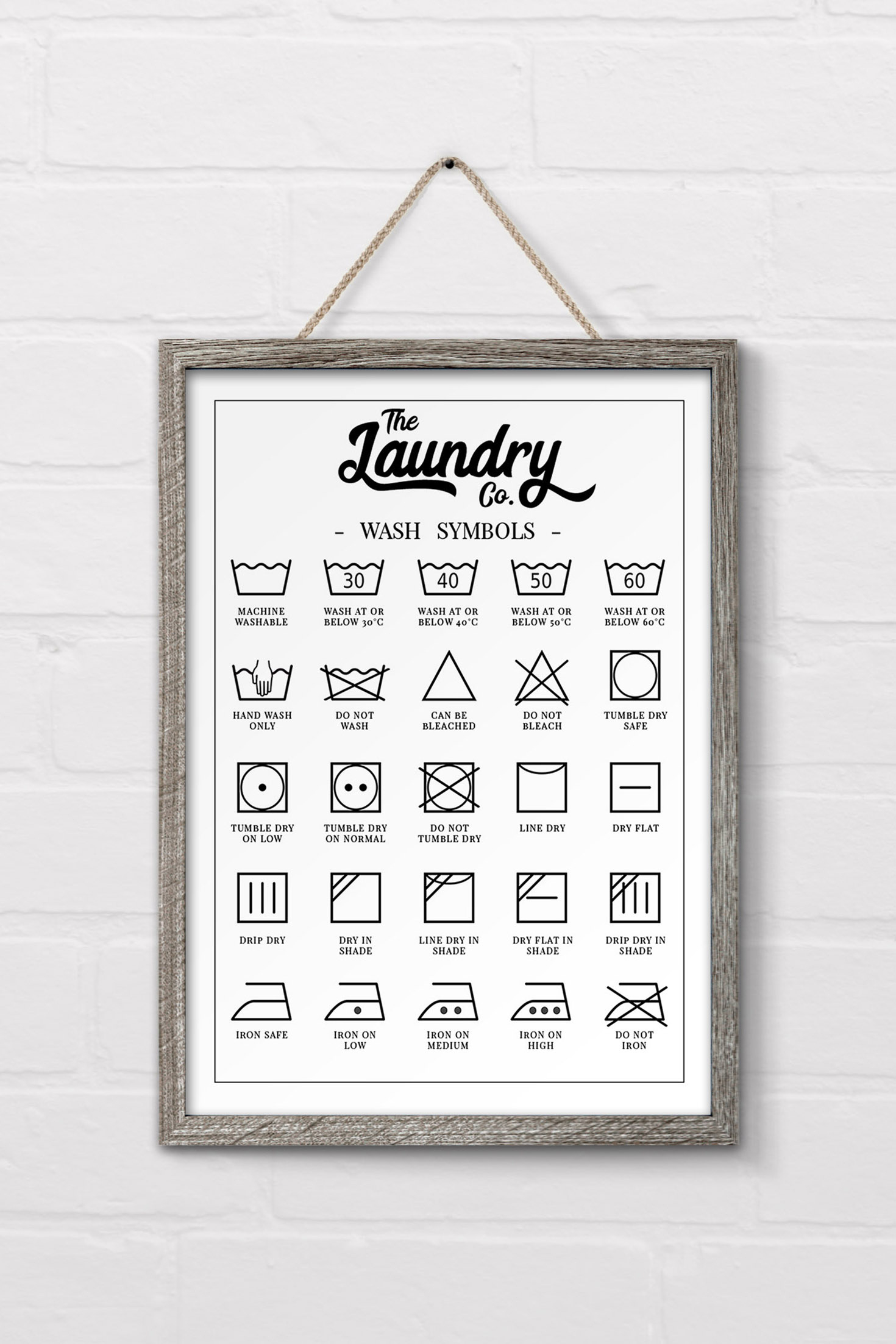 Free Laundry Symbols Wall Art Printable - 24/7 Moms in Free Laundry Sign Printables