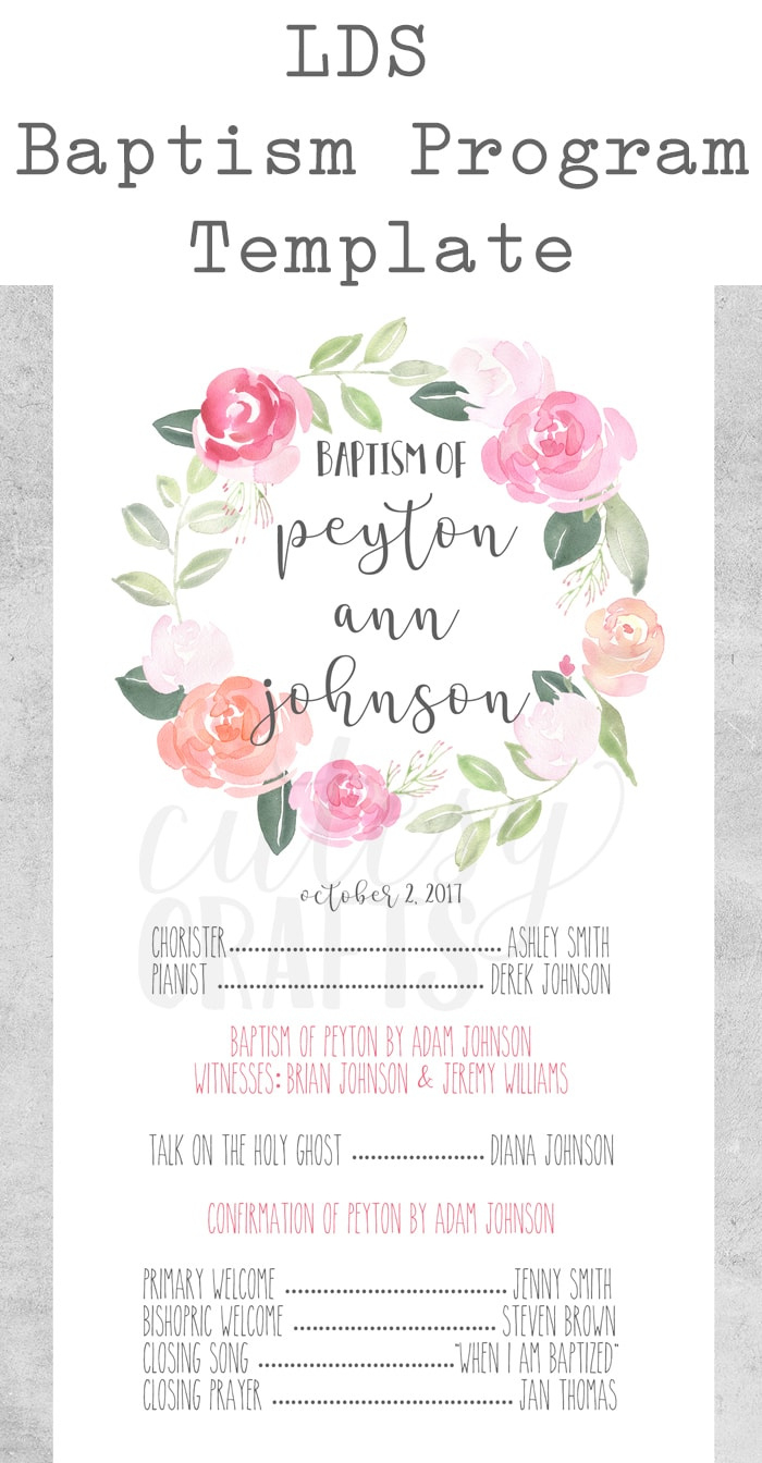 Free Lds Baptism Program Template - Cutesy Crafts regarding Lds Baptism Templates Free Download