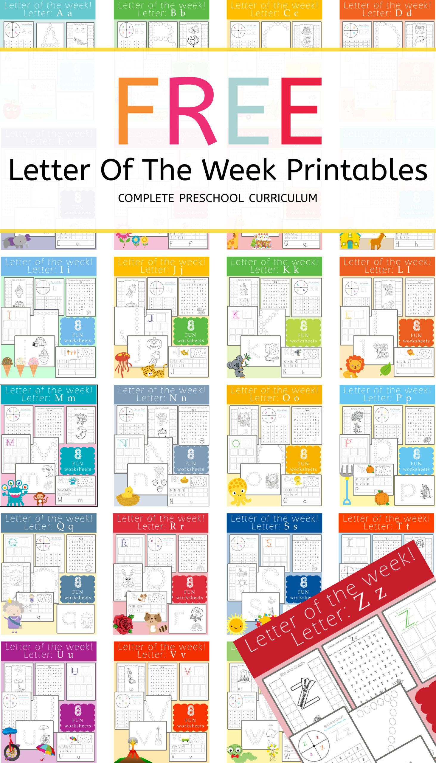 Free Letter Of The Week Printables: Letter Z - Preschool Curriculum pertaining to Letter of the Week Free Printables