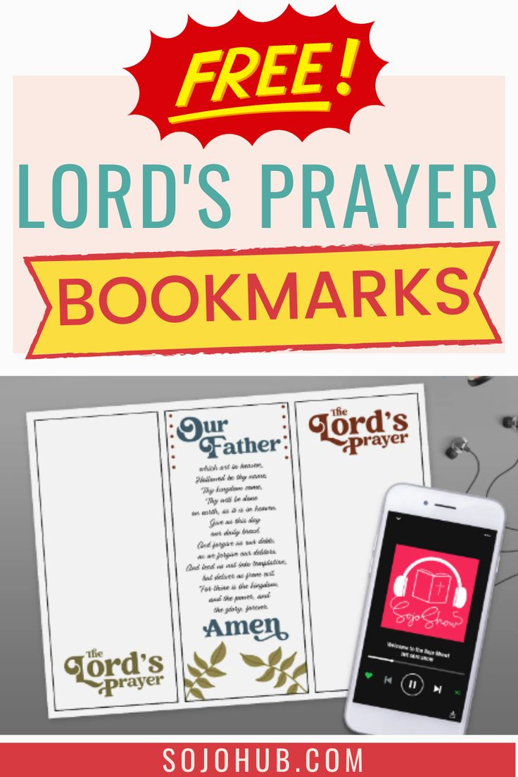 Free Lord&amp;#039;S Prayer Bookmarks regarding Free Printable Lords Prayer Bookmark
